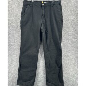 Carhartt Rugged Flex Canvas Pants Mens 38x32 (Fits 36x30) Black Workwear